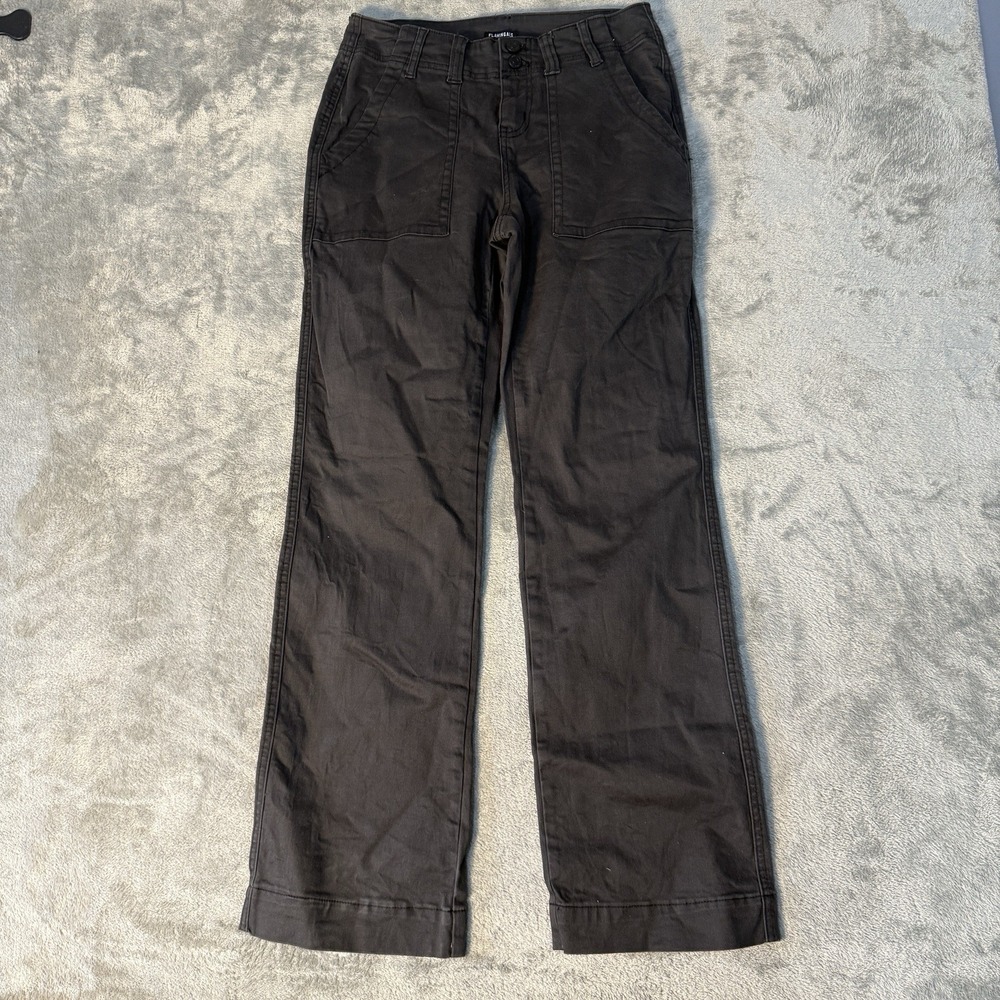 Flamingals Womens Size M Black Cargo Utility Pants Stretch Straight Leg